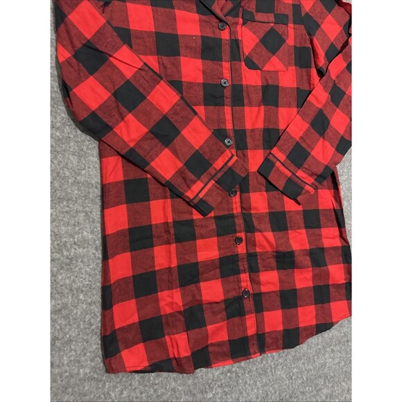 Wondershop Women's Sleepwear Gown Flannel Red Black Extra Small - Picture 2 of 5